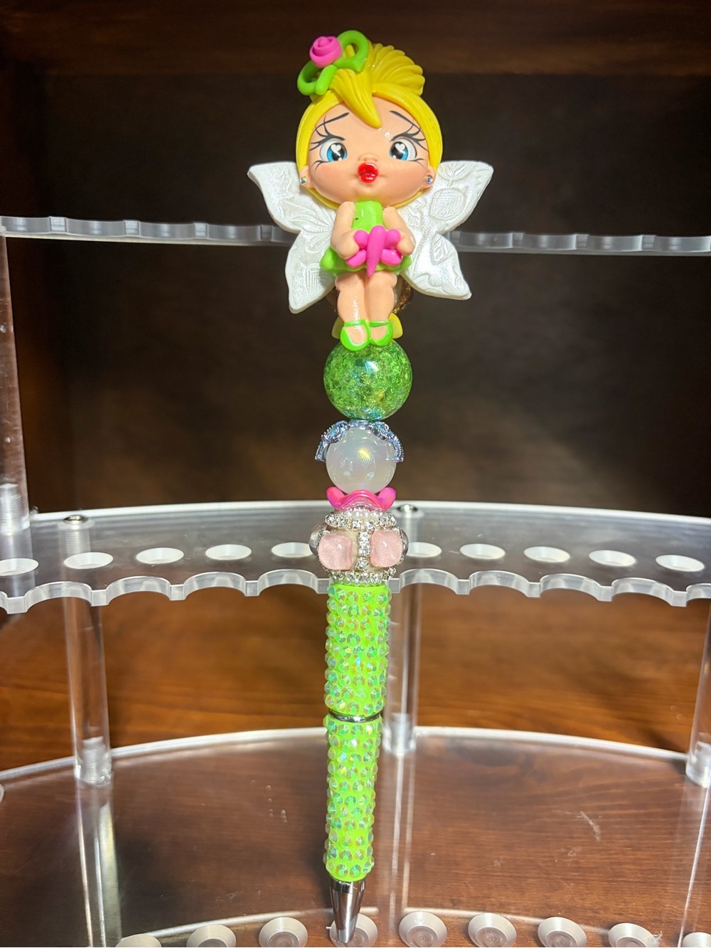 Green Fairy Bead Pen - Cute Decorative Writing Accessory
